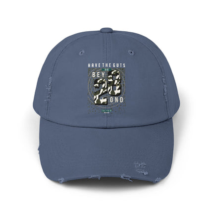 Unisex Distressed Cap mit Typografie-Motiven 