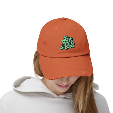 Unisex Distressed Cap mit Typografie-Motiven 