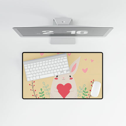 Cute Bunny with love design themed Desk Mats
