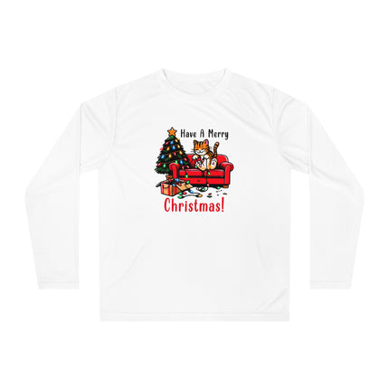 Christmas themed Unisex Performance Long Sleeve Shirt