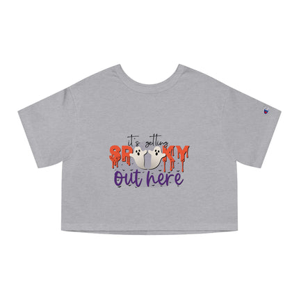 Champion Damen Heritage Cropper T-Shirt mit Halloween-Motiv