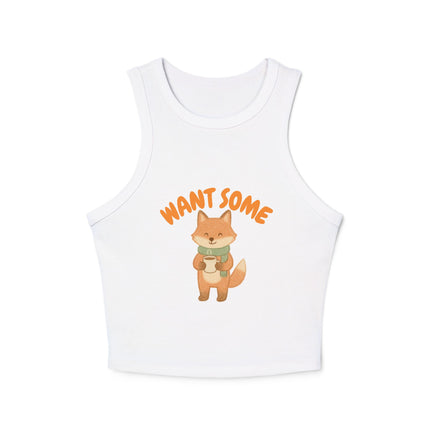 Want Some Graphic designed Women's Micro Rib Racer Tank Top