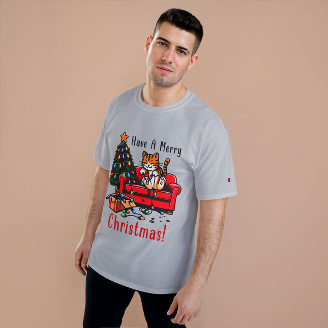 Champion-T-Shirt mit Weihnachtsmotiv