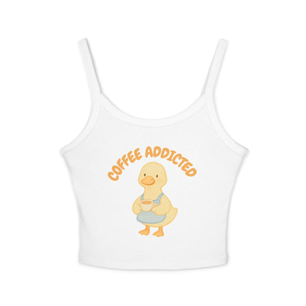 Coffee Addicted Graphic designed Women's Spaghetti Strap Tank Top