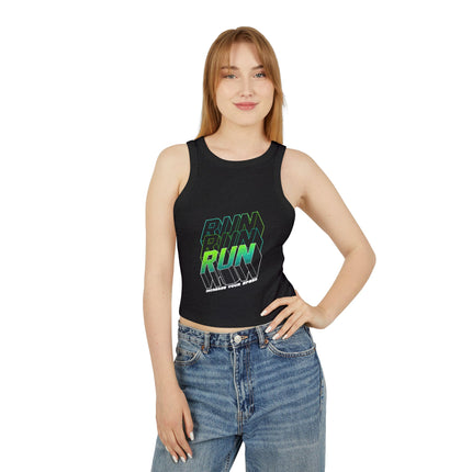 Damen Micro Rib Racer Tank Top mit Typografie-Motiven