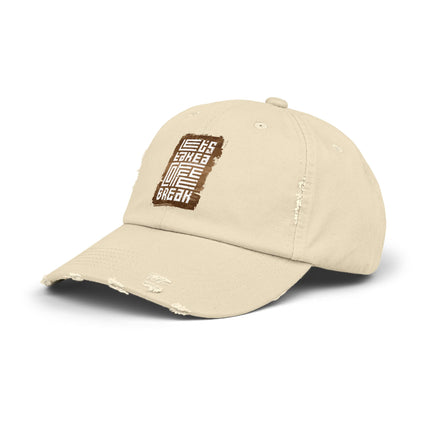 Unisex Distressed Cap mit Typografie-Motiven 