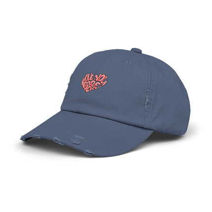Unisex Distressed Cap mit Typografie-Motiven 