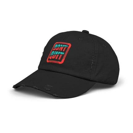 Unisex Distressed Cap mit Typografie-Motiven 