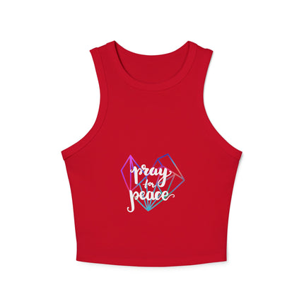 Damen Micro Rib Racer Tank Top mit Typografie-Motiven