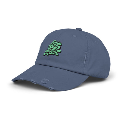 Unisex Distressed Cap mit Typografie-Motiven 