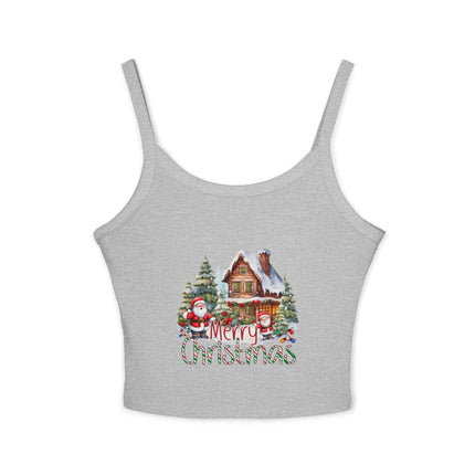 Weihnachtsmotiv Damen Spaghettiträger Tank Top 