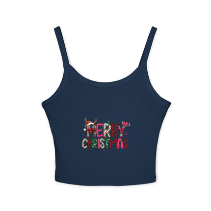 Weihnachtsmotiv Damen Spaghettiträger Tank Top 