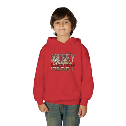 Christmas themed Youth Heavy Blend Hooded Sweatshirt