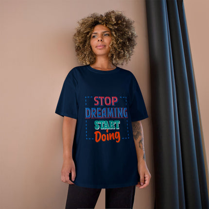 Champion-T-Shirt mit Typografie-Motiv