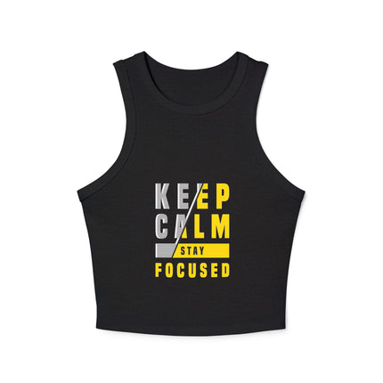 Damen Micro Rib Racer Tank Top mit Typografie-Motiven