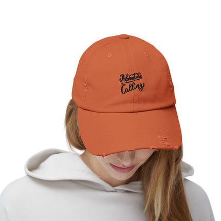Unisex Distressed Cap mit Typografie-Motiven 