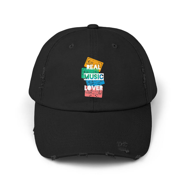 Unisex Distressed Cap mit Typografie-Motiven 