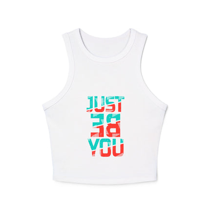 Damen Micro Rib Racer Tank Top mit Typografie-Motiven