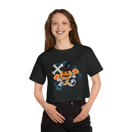 Champion Damen Heritage Cropper T-Shirt mit Halloween-Motiv