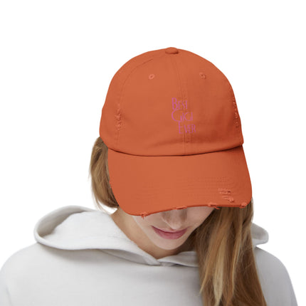 Unisex Distressed Cap mit Typografie-Motiven 