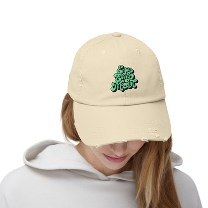 Unisex Distressed Cap mit Typografie-Motiven 