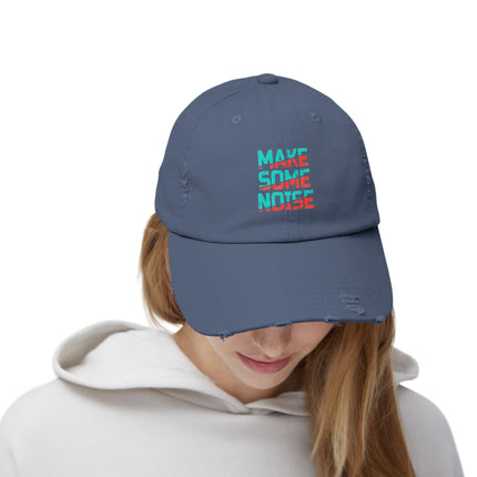 Unisex Distressed Cap mit Typografie-Motiven 