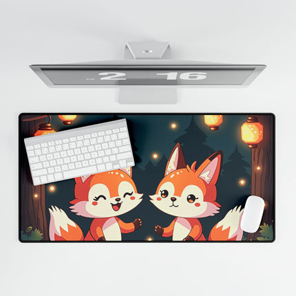 Cute 2 Fox design themed Desk Mats