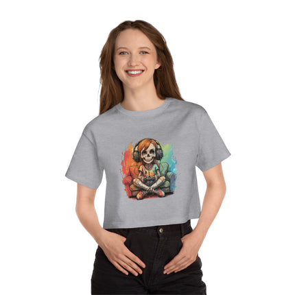 Champion Damen Heritage Cropper T-Shirt mit Halloween-Motiv
