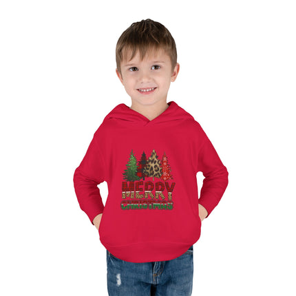 Christmas themed Toddler Pullover Fleece Hoodie