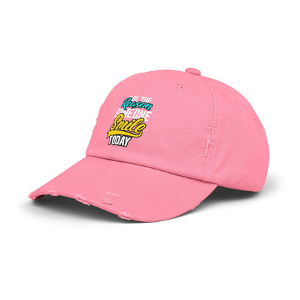 Unisex Distressed Cap mit Typografie-Motiven 