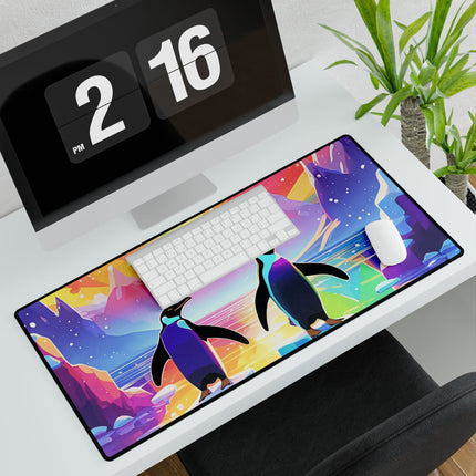 Niedliche Schreibtischmatten mit 2 Pinguinen, die das Design genießen 