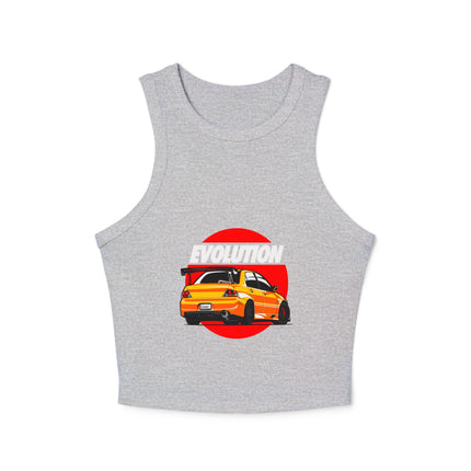 Damen Micro Rib Racer Tank Top mit Auto-Enthusiasten-Motiv