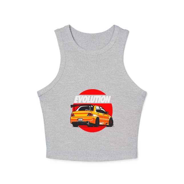 Damen Micro Rib Racer Tank Top mit Auto-Enthusiasten-Motiv