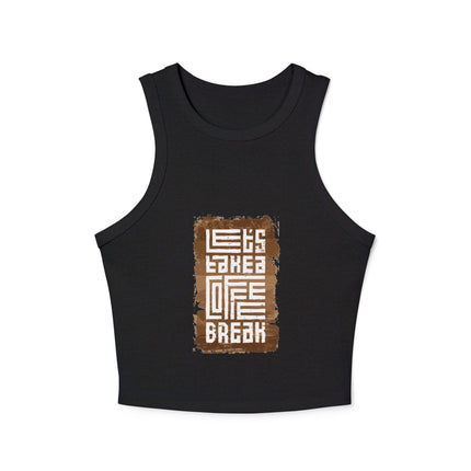 Damen Micro Rib Racer Tank Top mit Typografie-Motiven