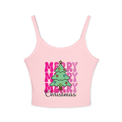 Weihnachtsmotiv Damen Spaghettiträger Tank Top 