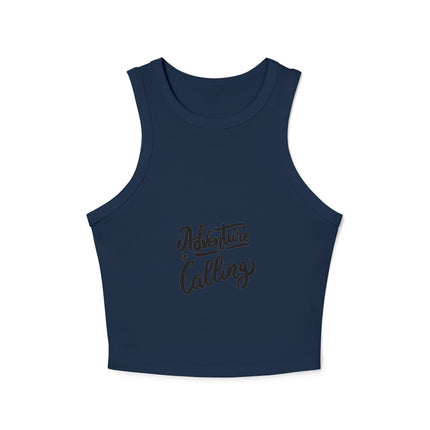 Damen Micro Rib Racer Tank Top mit Typografie-Motiven