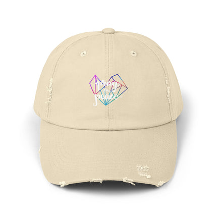 Unisex Distressed Cap mit Typografie-Motiven 