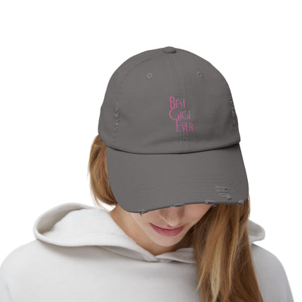 Unisex Distressed Cap mit Typografie-Motiven 