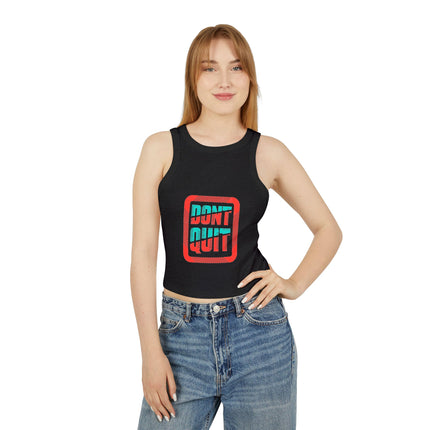 Damen Micro Rib Racer Tank Top mit Typografie-Motiven
