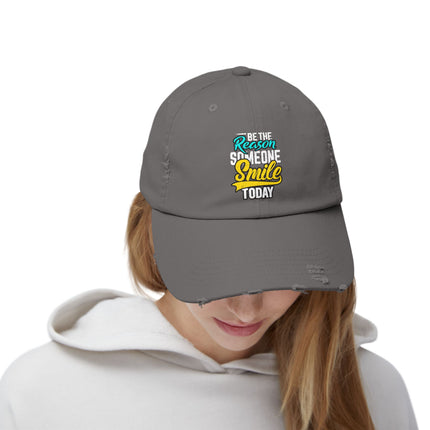Unisex Distressed Cap mit Typografie-Motiven 