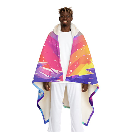 Niedliche 2 Pinguine genießen Design Themen Kapuze Sherpa Fleece Decke 