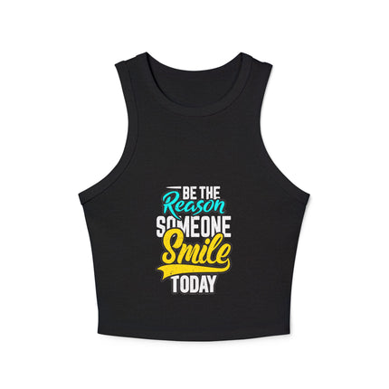 Damen Micro Rib Racer Tank Top mit Typografie-Motiven