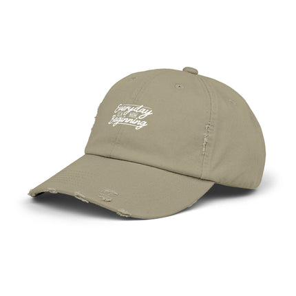 Unisex Distressed Cap mit Typografie-Motiven 
