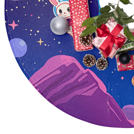 Adorable Bunnies in Space design themed Christmas Tree Skirts