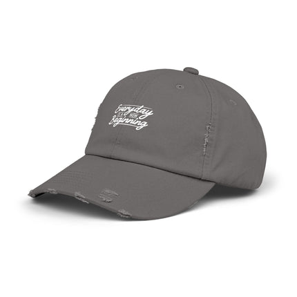 Unisex Distressed Cap mit Typografie-Motiven 