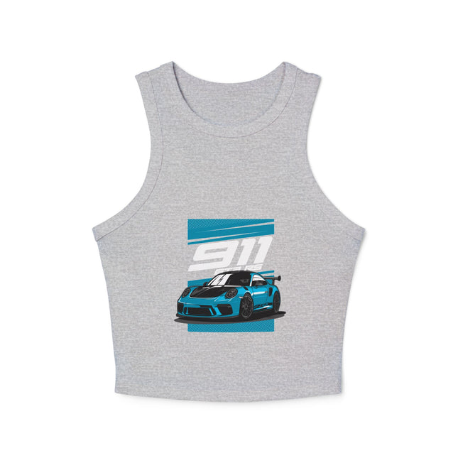 Damen Micro Rib Racer Tank Top mit Auto-Enthusiasten-Motiv