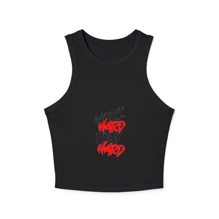 Damen Micro Rib Racer Tank Top mit Typografie-Motiven