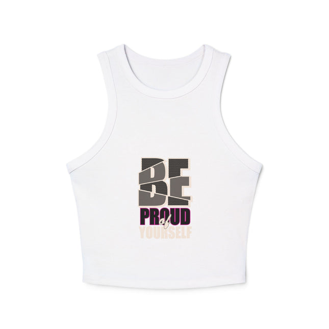 Damen Micro Rib Racer Tank Top mit Typografie-Motiven
