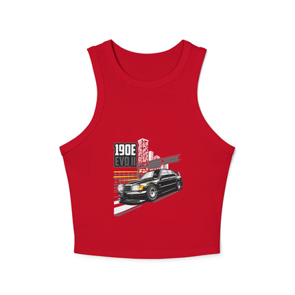 Damen Micro Rib Racer Tank Top mit Auto-Enthusiasten-Motiv