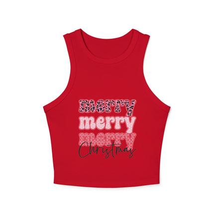 Christmas themed Women's Micro Rib Racer Tank Top